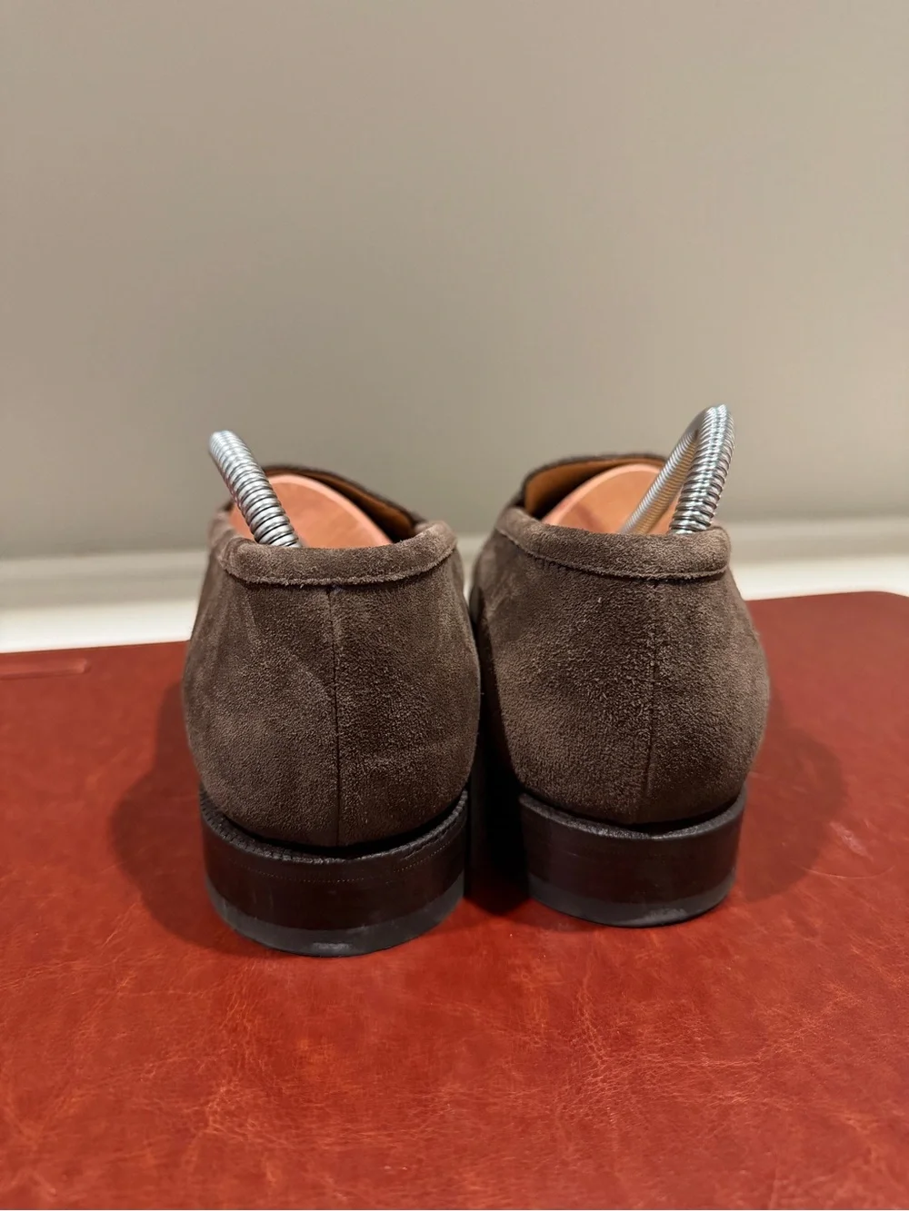 Suit Supply Men’s Suede Penny Loafers in Dark Brown